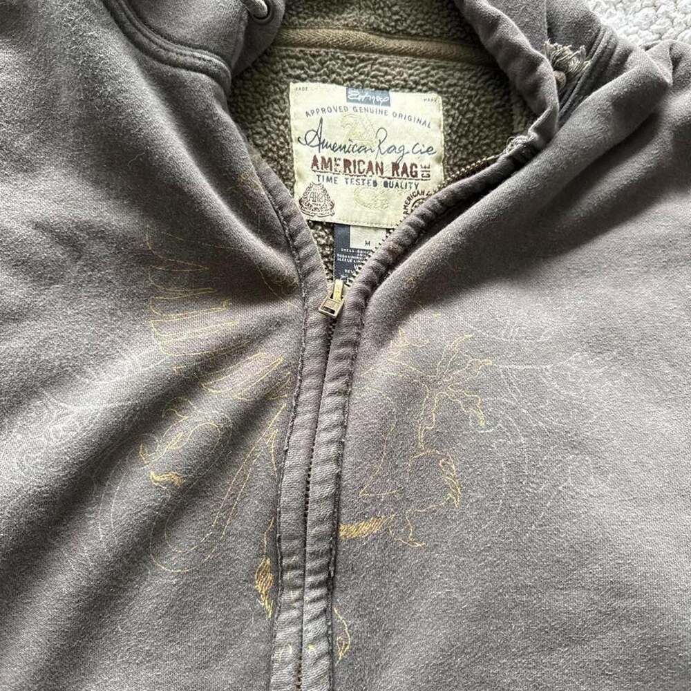 American Rag Cie Vintage Zip Up Hoodie Gray Medium